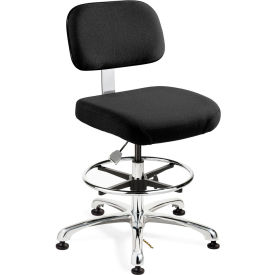 Doral Fabric ESD Chair, Low Back, No Tilt, 21-1/2" - 31-1/2"H Seat, Black