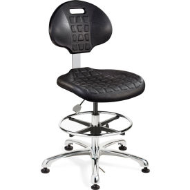 Everlast Polyurethane ESD Chair, Mid Back, No Tilt, 17-1/2" - 25"H Seat, Black