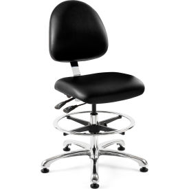 Integra Vinyl Chair, Medium Back, Armless, Articulating Tilt, 19" - 26-1/2"H Seat, Black