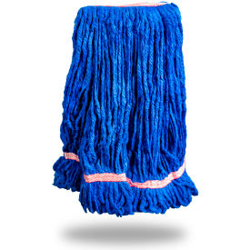 22 oz. Blended Looped-End Wet Mop Head, Large, Blue, 12/Pack