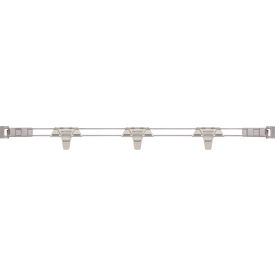 i Stackable Shelf Ledge (Back) For Plastic Shelving, 47-5/16''W x 4''H, Silver