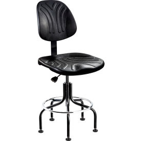 Dura Heavy-Duty Polyurethane Chair, Armless, Non-Tilt, 24"-29"H Seat, Black