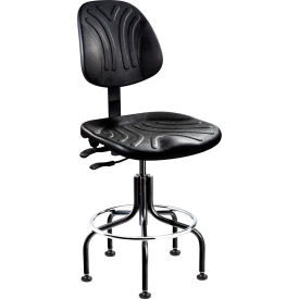 Dura Heavy-Duty Polyurethane Chair, Armless, Articulating Tilt, 24"-29"H Seat, Black