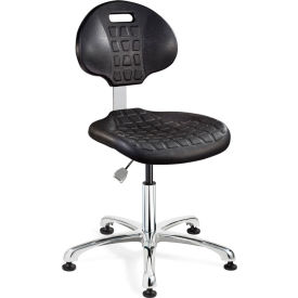 Everlast Polyurethane Chair, Armless, Non-Tilt, 14-1/2" - 19-1/2"H Seat, Black