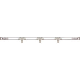 Stackable Shelf Ledge (Back) For Plastic Shelving, 53-5/16''W x 4''H, Silver