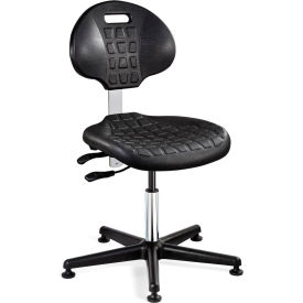 Everlast ISO 4 Cleanroom Chair, Mid Back, Articulating Tilt, 15" - 20"H Seat, Black