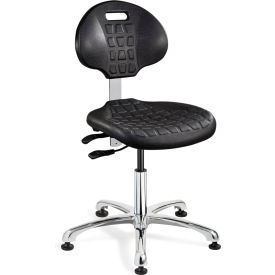 Everlast Polyurethane Chair, Armless, Articulating Tilt, 14-1/2" - 19-1/2"H Seat, Black