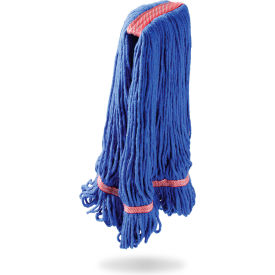 28 oz. Blended Looped-End Wet Mop Head, X-Large, Blue, 12/Pack