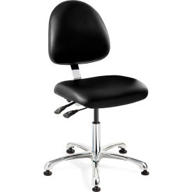 Integra Vinyl Chair, Medium Back, Armless, Articulating Tilt, 15-1/2" - 21"H Seat, Black