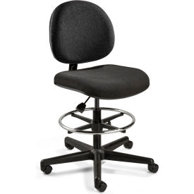 Lexington Economy Fabric Chair, Armless, Non-Tilt, 24" - 34"H Seat, Black
