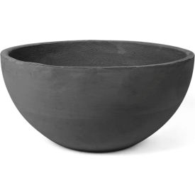 Sedges Indoor/Outdoor Round Planter, 19-3/4" Dia. x 9-1/4"H, Licorice