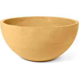 Sedges Indoor/Outdoor Round Planter, 19-3/4" Dia. x 9-1/4"H, Mustard