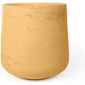 Yew Indoor/Outdoor Round Planter, 11-3/4" Dia. x 12-7/8"H, Mustard