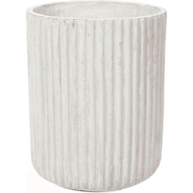 Calla Indoor/Outdoor Round Planter, 14-1/2" Dia. x 17-3/4"H, Platinum