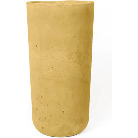 Aster Indoor/Outdoor Round Planter, 10" Dia. x 20"H, Mustard