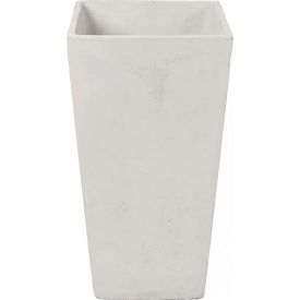 Willow Indoor/Outdoor Square Planter, 19-1/2"W x 19-1/2"D x 39"H, Platinum