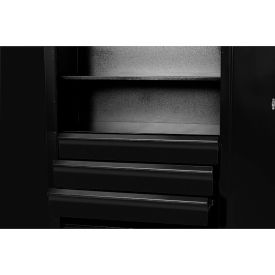 Fort Knox Cabinet Drawer Kit, 3 Drawer, 36"W x 24"D x 18"H, Black