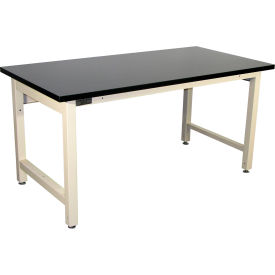 Adjustable Height Heavy Duty Workbench, Chem-Guard, Square Edge, 72"W x 36"D, Beige