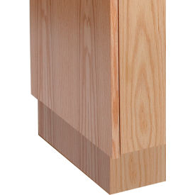 All-Wood Club Locker End Base, 2"W x 18"D x 4"H, Natural Red Oak w/Clear Finish
