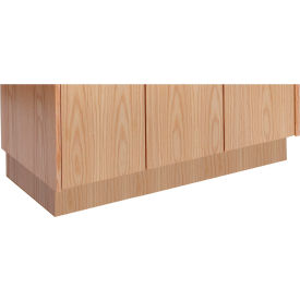 All-Wood Club Locker Base, 15"W x 18"D x 4"H, Natural Red Oak with Clear Finish