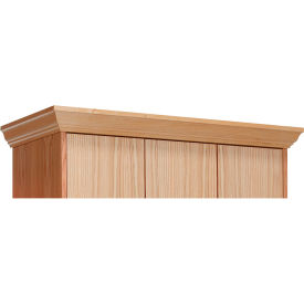 All-Wood Club Locker Crown Molding Top, 15"Wx2"Dx4"H, Natural Red Oak w/Clear Finish