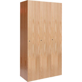 1-Tier All-Wood Club Locker, 45"W x 18"D x 72"H, Natural Red Oak, Assembled