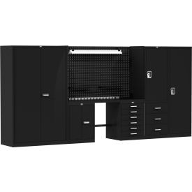 Fort Knox Secure Storage Modular Workbench System, 168"W x 24"D, Steel Top
