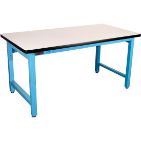 Fixed Height ESD Workbench, Box Tube Legs, 60"W x 30"D, Blue