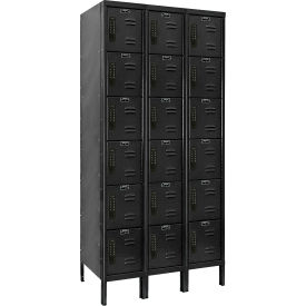 DigiTech 6-Tier Electronic Locker, 12"W x 36"D x 78"H, Black, Unassembled