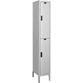 DigiTech 2-Tier Electronic Locker, 18"W x 12"D x 78"H, Light Gray, Unassembled