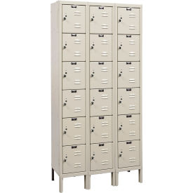 Premium Locker, 6-Tier, 36"W x 12"D x 78"H, 729 Tan, Unassembled