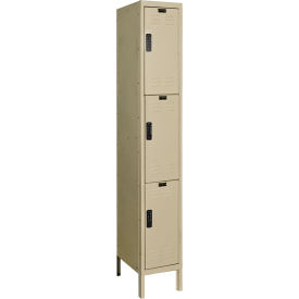 DigiTech 3-Tier Electronic Locker, 18"W x 12"D x 78"H, Tan, Unassembled