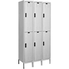 DigiTech 2-Tier Electronic Locker, 12"W x 36"D x 78"H, Light Gray, Unassembled