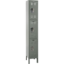 Premium Locker, 3-Tier, 12"W x 18"D x 78"H, 725 Dark Gray, Assembled