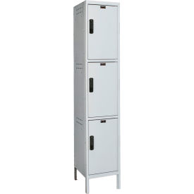 3-Tier Laptop/Backpack Locker, 18"W x 21"D x 78"H, Light Gray, Unassembled