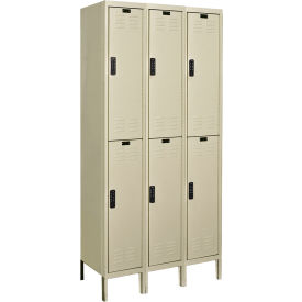 DigiTech 2-Tier Electronic Locker, 15"W x 36"D x 78"H, Tan, Unassembled