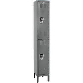 ReadyBuilt Locker, 2-Tier, 12"W x 15"D x 78"H, 725 Dark Gray, Assembled