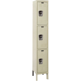 ReadyBuilt Locker, 3-Tier, 12"W x 15"D x 78", 729 Tan, Assembled