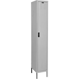 1-Tier Electronic Locker, 12"W x 12"D x 78"H, Light Gray, Assembled