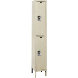 ReadyBuilt Locker, 2-Tier, 12"W x 12"D x 78"H, 729 Tan, Assembled