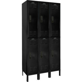 DigiTech 2-Tier Electronic Locker, 36"W x 18"D x 78"H, Black, Assembled