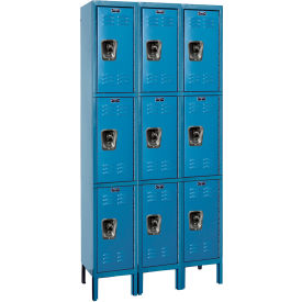 ReadyBuilt Locker, 3-Tier, 36"W x 12"D x 78"H, 707 Marine Blue, Assembled