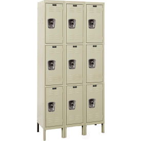 ReadyBuilt Locker, 3-Tier, 36"W x 12"D x 78"H, 729 Tan, Assembled