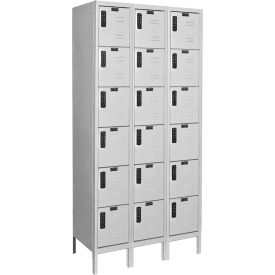 DigiTech 6-Tier Electronic Locker, 36"W x 18"D x 78"H, Light Gray, Unassembled
