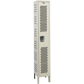 1-Tier 1 Door HD Ventilated Locker, 15"W x 18"D x 78"H, 729 Tan, Unassembled