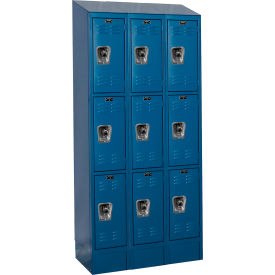 ReadyBuilt II Locker, 3-Tier, 36"W x 15"D x 83"H, 707 Marine Blue, Assembled