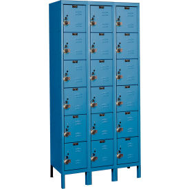 ReadyBuilt Locker, 6-Tier, 36"W x 12"D x 78"H, 707 Marine Blue, Assembled