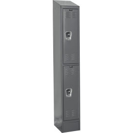 ReadyBuilt II Locker, 2-Tier, 12"W x 12"D x 82"H, 725 Dark Gray, Assembled