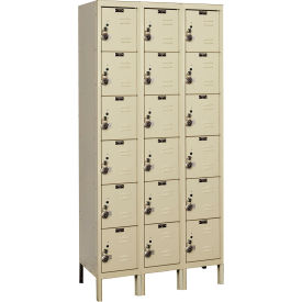 ReadyBuilt Locker, 6-Tier, 36"W x 12"D x 78"H, 729 Tan, Assembled