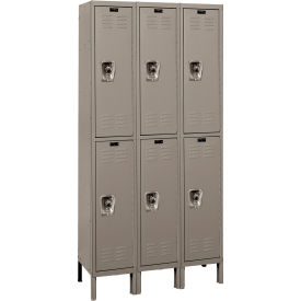 ReadyBuilt Locker, 2-Tier, 36"W x 18"D x 78"H, 725 Dark Gray, Assembled